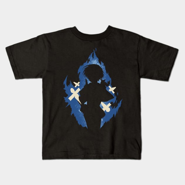 Seika Lamprogue Fire Aura with His Shikigami from The Reincarnation of the Strongest Exorcist in Another World or Saikyou Onmyouji no Isekai Tenseiki in Cool Simple Silhouette (Transparent) Kids T-Shirt by Animangapoi